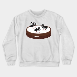 Happy ants ice skating on cookie cartoon Crewneck Sweatshirt